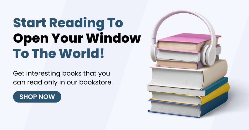 blue minimalist books sale facebook ad